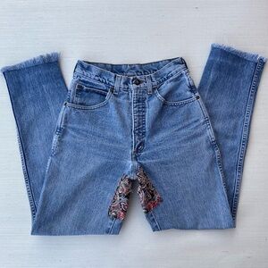 Lands’ End | 2006 Curvy Light-Wash High-Rise Straight Distressed Upcycled Jeans